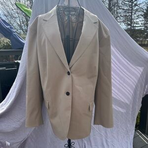 Lafayette 148 New York Taupe Two-Button Blazer